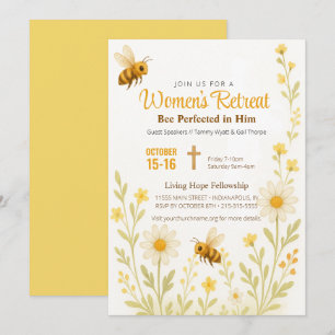 Bee Theme Blommigt Women's Church Retreat Inbjudningar
