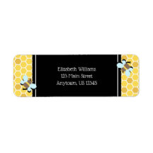 Bee Theme Honeycomb Returadress