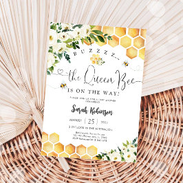 Bee Themed Baby Shower Invitation Inbjudningar