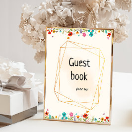 Bee Themed babydusch Guest bok Poster