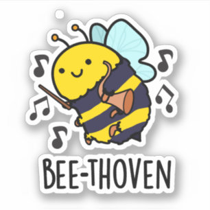 Bee-thoven Funny Music Bee Pun Klistermärken