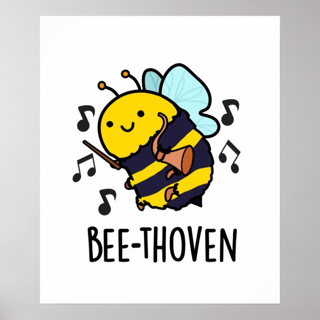 Bee-thoven Funny Music Bee Pun Poster (Framsidan)