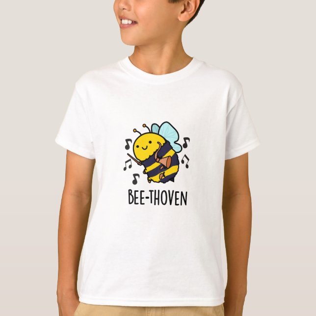 Bee-thoven Funny Music Bee Pun T Shirt (Framsida)