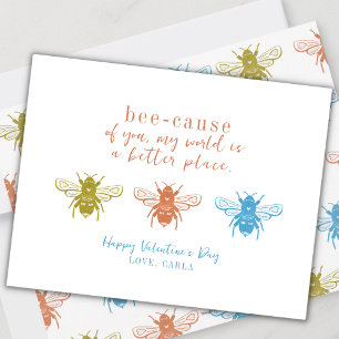 Bee Valentine Day-Helgdag Card Julkort