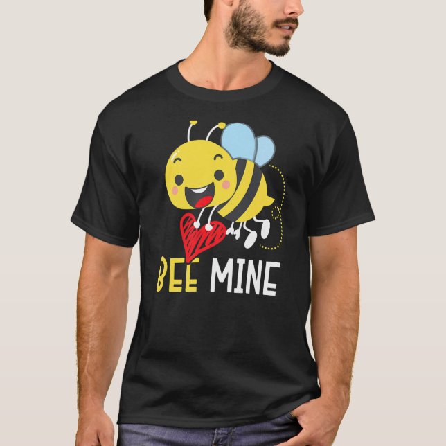 Bee Valentines day Hearts Day Cupid Kärlek Relatio T Shirt (Framsida)
