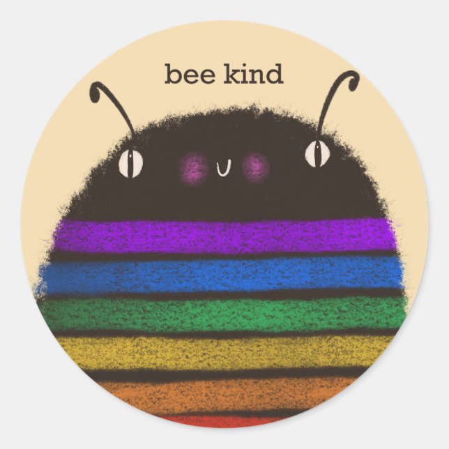 Bee-vänlig Runt Klistermärke (Framsida)