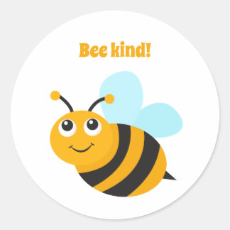 Bee-vänlig Runt Klistermärke