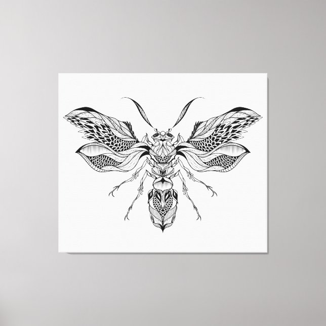 Bee-Wasp Tattoo 6 Canvastryck (Framsida)