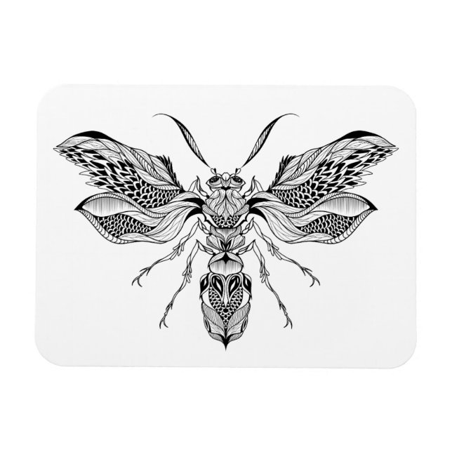Bee-Wasp Tattoo Magnet (Horisontell)
