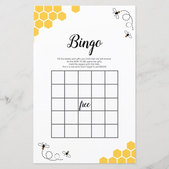 Bee Watercolor Bingo Game (Framsida)