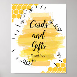 Bee Watercolor Cards and Gifts Sign Poster
