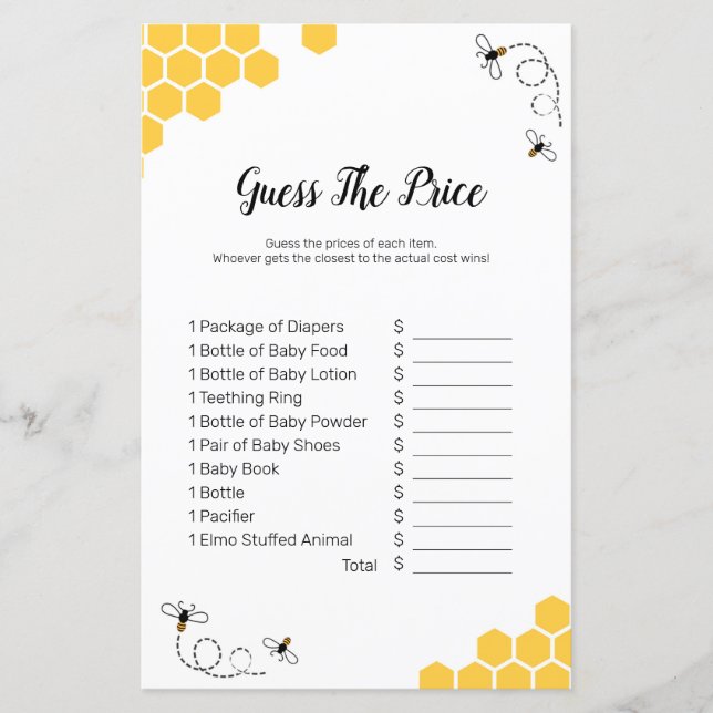 Bee Watercolor gissa det prisa spelet (Framsida)