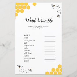 Bee Watercolor Ord Scramble Game