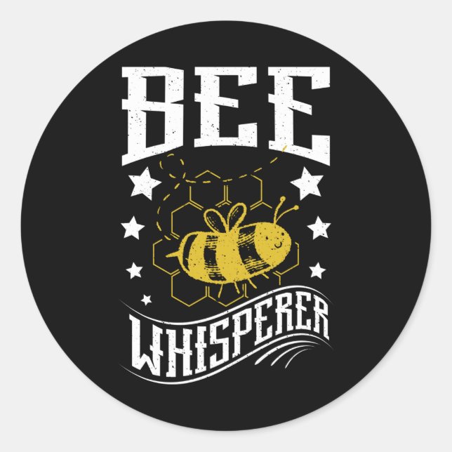 Bee Whisperer Runt Klistermärke (Framsida)