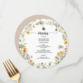 Bee WildblomBaby Shower Menu Meny