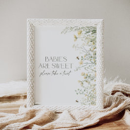 Bee WildblomBaby Shower Spädbarn är Sweet Sign Poster