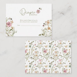 Bee Wildblommor Diaper Raffle Baby Shower Tilläggskort