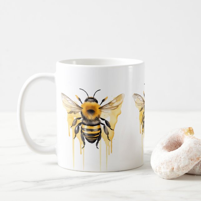 Bee Wildlife & Nature Vatten Färg Set Kaffemugg (Med munk)