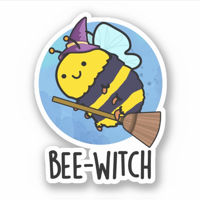 Bee-witch Funny Bee Pun Klistermärken (Framsida)