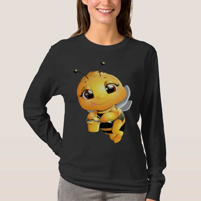 Bee with Honey Cute Girls Bee T Shirt (Framsida)