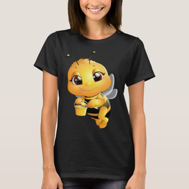 Bee with Honey Cute Girls Bee T Shirt (Framsida)