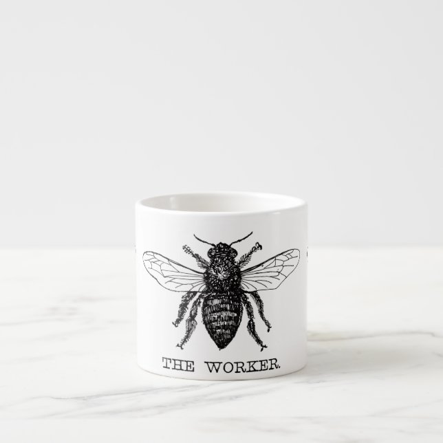 Bee Worker honey Black Bumblebee Espressomugg (Framsidan)