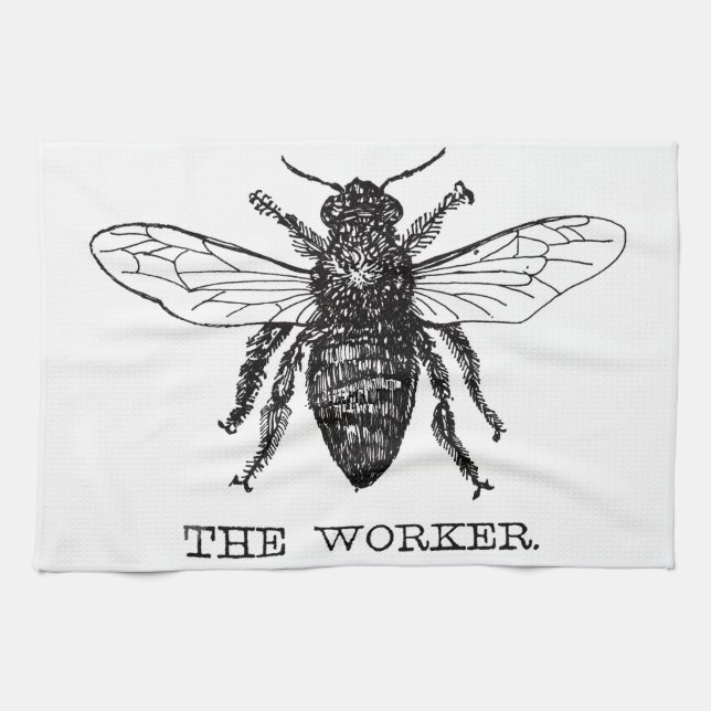 Bee Worker honey Black Bumblebee Kökshandduk (Horisontell)