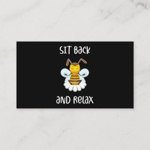 Bee Yoga, sätt dig tillbaka och slappna av. Visitkort