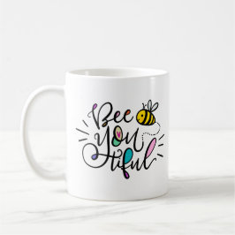 Bee-you-tiful hand letted kaffemugg