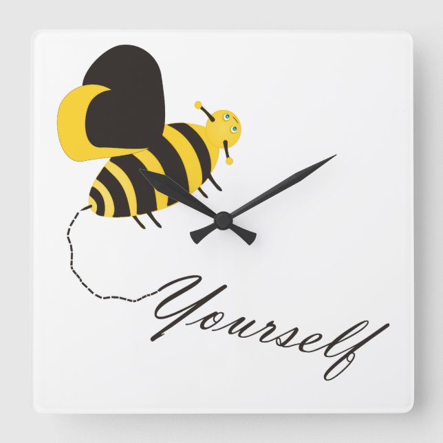 Bee Yourself Fyrkantig Klocka (Framsida)