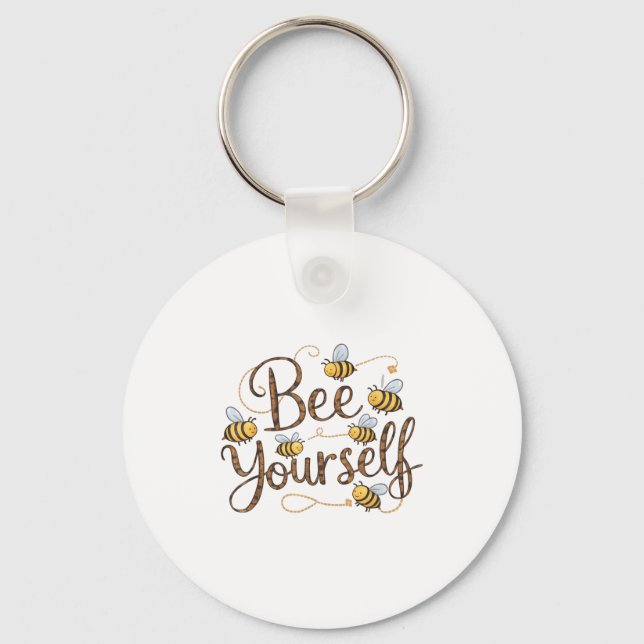 Bee Yourself Motivational Funny  Nyckelring (Framsida)