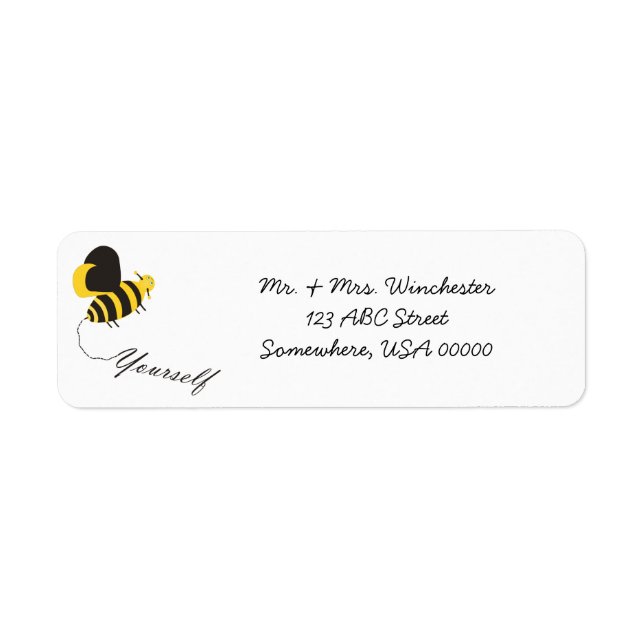 Bee Yourself Returadress Etikett (Framsidan)