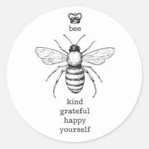 Bee Yourself Sticker Runt Klistermärke