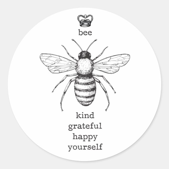 Bee Yourself Sticker Runt Klistermärke (Framsida)