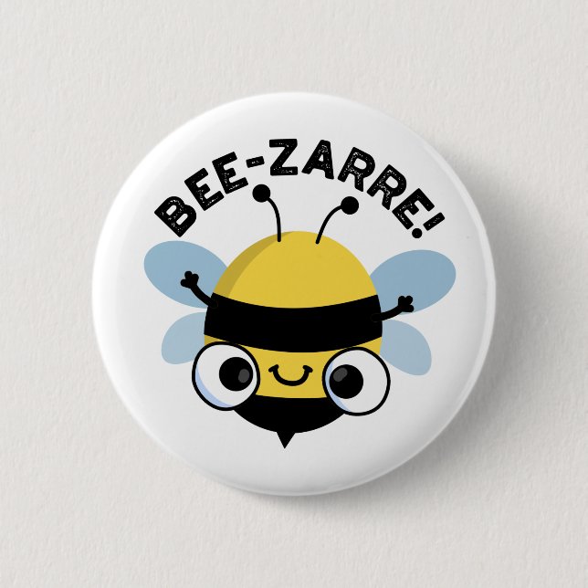 Bee-zarre Funny Bizarre Bee Pun Knapp (Framsida)