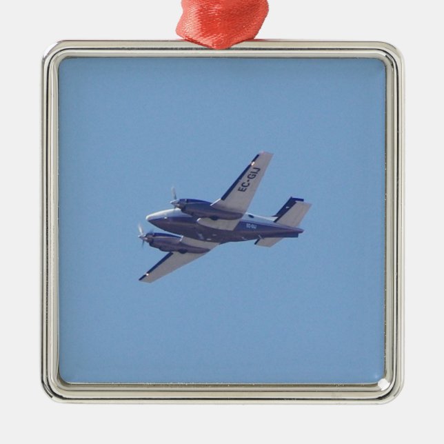 Beech B90 Kung Luft Julgransprydnad Metall (Framsidan)