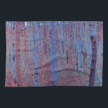 Beech Forest av Gustav Klimt, Vintage Art nouveau Kökshandduk<br><div class="desc">Beech Forest (1902) av Gustav Klimt är en vintage av bran Viktorian Era Symbolism,  konstlandskapskonst med en naturscen. En mörk skog med Beech träd och löv på natten. Om konstnären: Gustav Klimt (1862-1918) var en österrikisk symbolmålare och en av de mest framstående medlemmarna i rörelsen Wien Art nouveau.</div>