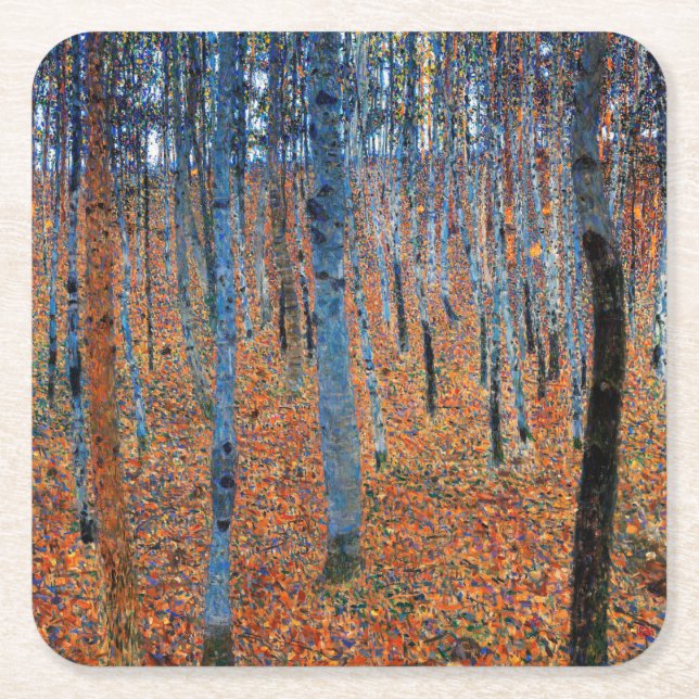 Beech Grove, Gustav Klimt Underlägg Papper Kvadrat (Framsidan)