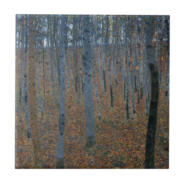 Beech Grove I av Gustav Klimt Kakelplatta (Framsidan)