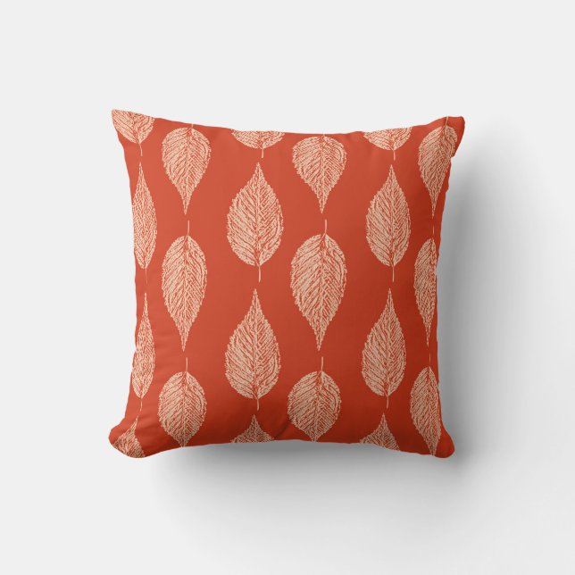 Beech Löv Chalk Print, Mandarin Orange Kudde (Framsida)