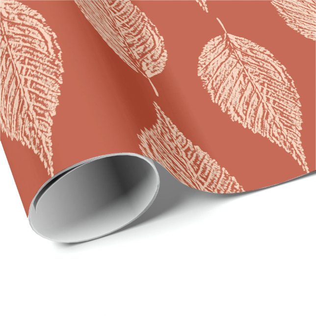 Beech Löv Chalk Print, Mandarin Orange Presentpapper (Rullad Hörn)