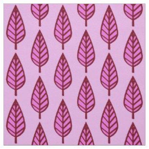 Beech löv mönster - rosa och burgundy tyg