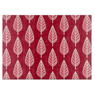 Beech löv mönster - Ruby Red and kräm