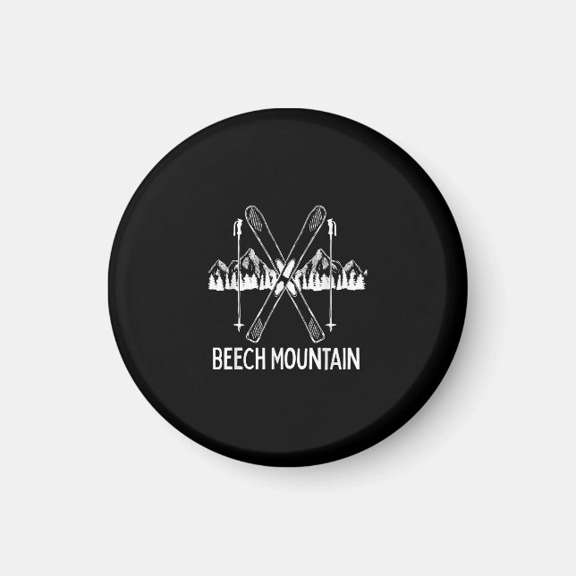 Beech Mountain North Carolina NC Retro Skiing Magnet (Framsidan)