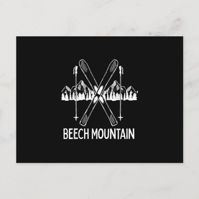 Beech Mountain North Carolina NC Retro Skiing Vykort (Framsida)