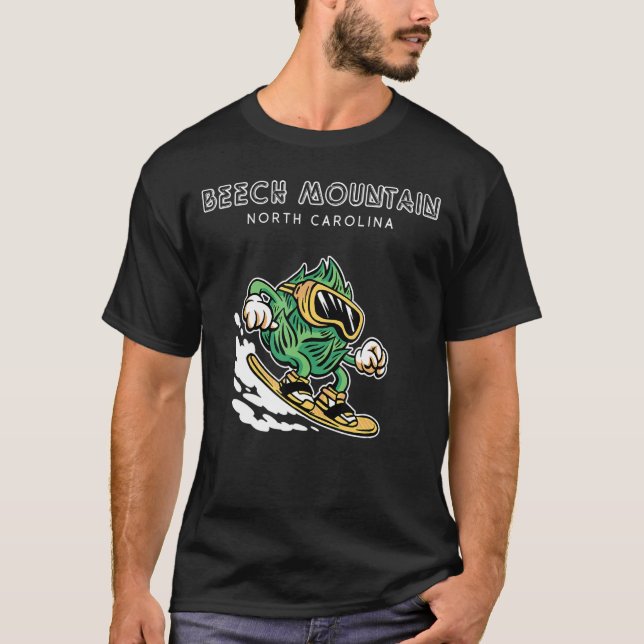 Beech Mountain North Carolina Snowboarding Beer T Shirt (Framsida)