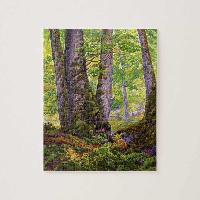 Beech Träd i Forest (Woodland) (Paul Ranson) Pussel (Vertikal)