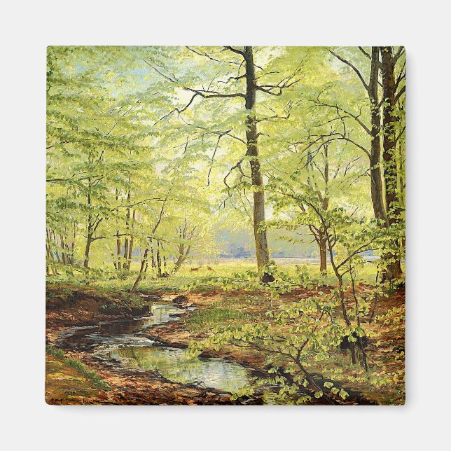 Beech träd under våren, Christian Zacho Magnet (Framsidan)