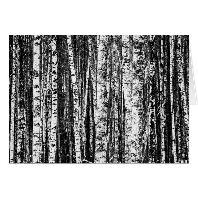 Beech Träd, vit och träkol Grått / Grått OBS Kort (Framsidan Horizontal)