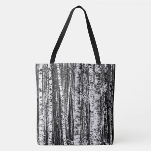 Beech Träd, vit och träkol Grått / Grått Tygkasse